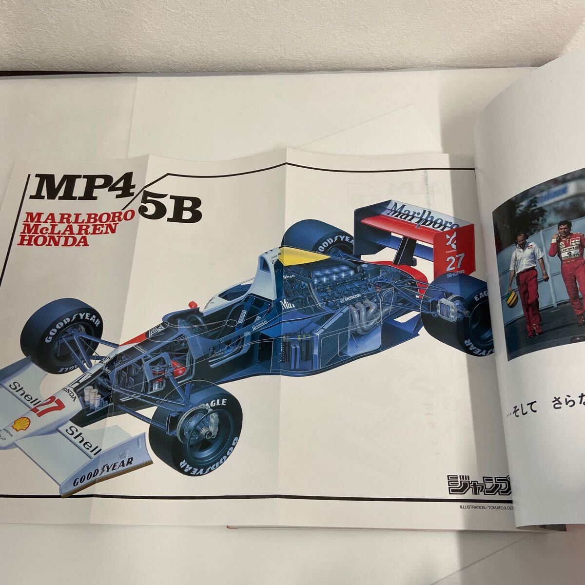 初版 集英社 週刊少年ジャンプ F1 GRAND PRIX 1990 McLaren HONDA MP4/5B Marlboro マクラーレン ホンダ マルボロ セナ GP 当時物 本の画像3