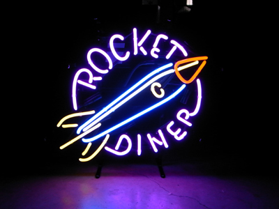 ネオンサイン【ROCKET DINER】 /看板 ネオン ネオン管 BAR バー 店舗 ...