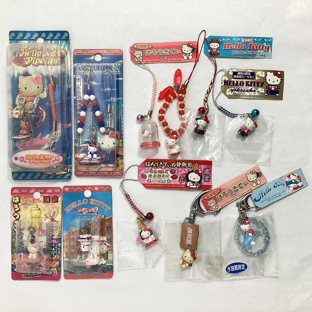  Hello Kitty goods various 11 point together strap netsuke fastener mascot Pipeline sickle . box root small rice field sudden romance car etc. 