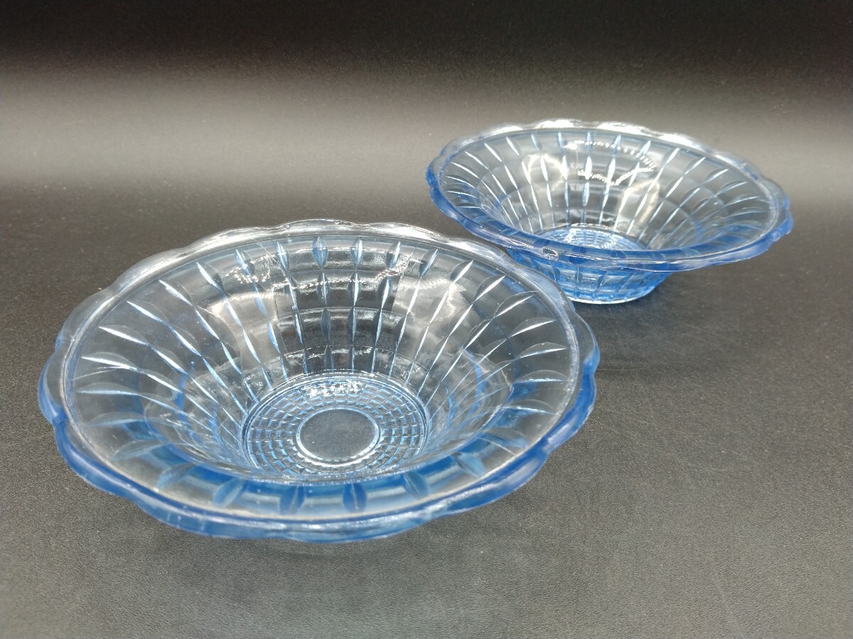 アンティーク プレスガラス 食器 小鉢 二個 【2-b】_画像1