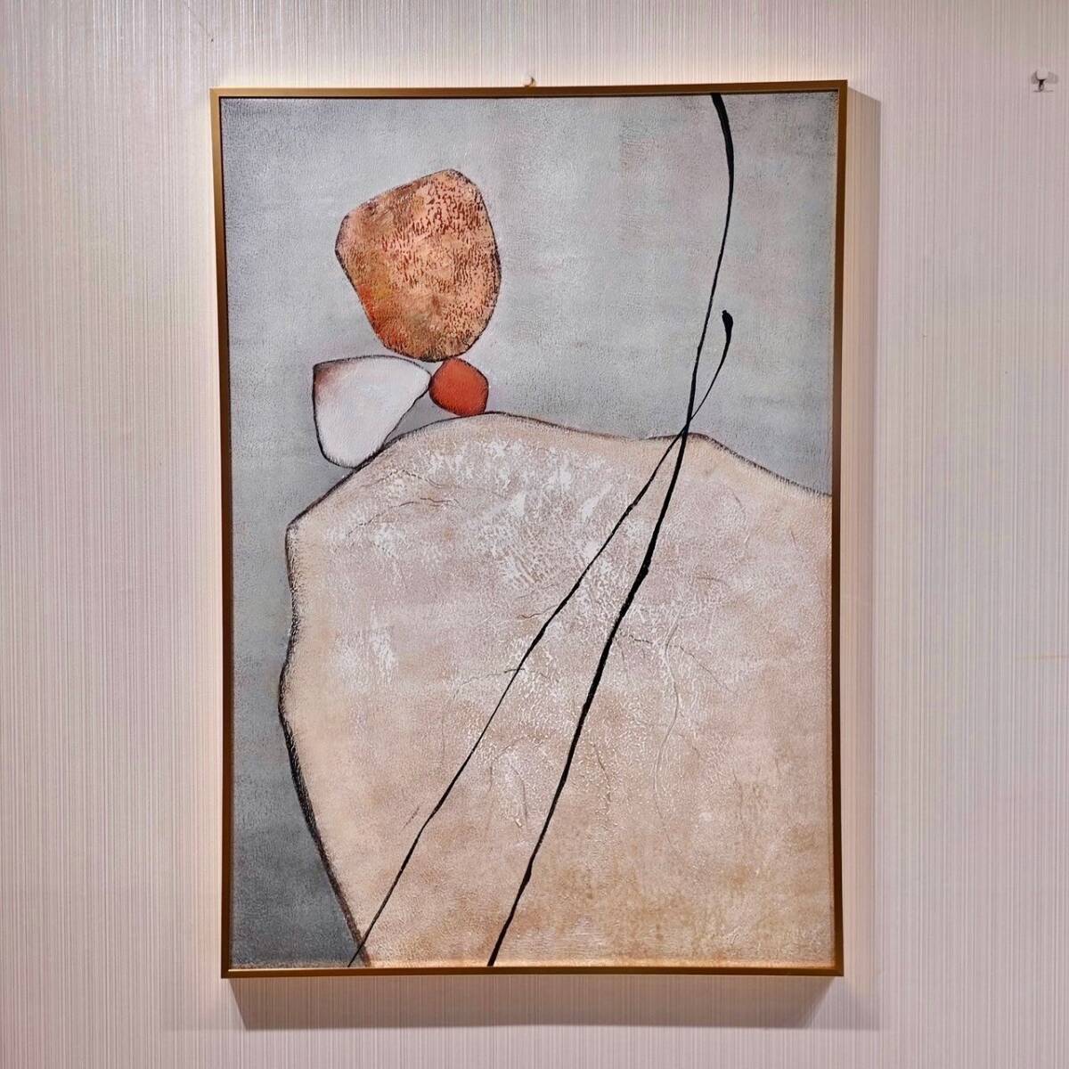 抽象画 油絵 大型 100×70 新品 アート 現代アート 壁掛け 北欧 モダン ミッドセンチュリー モデルルーム
