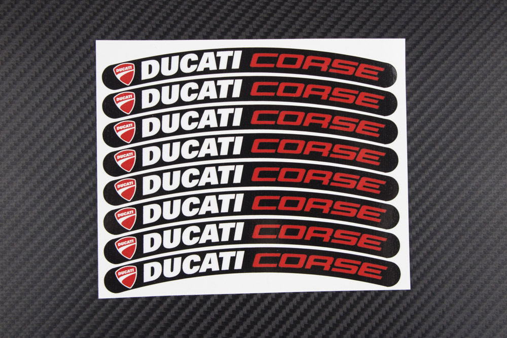 送料無料 Ducati Corse ドゥカティ ホイル ホイール ステッカー デカール シール 海外限定 8枚セット レッド_画像2