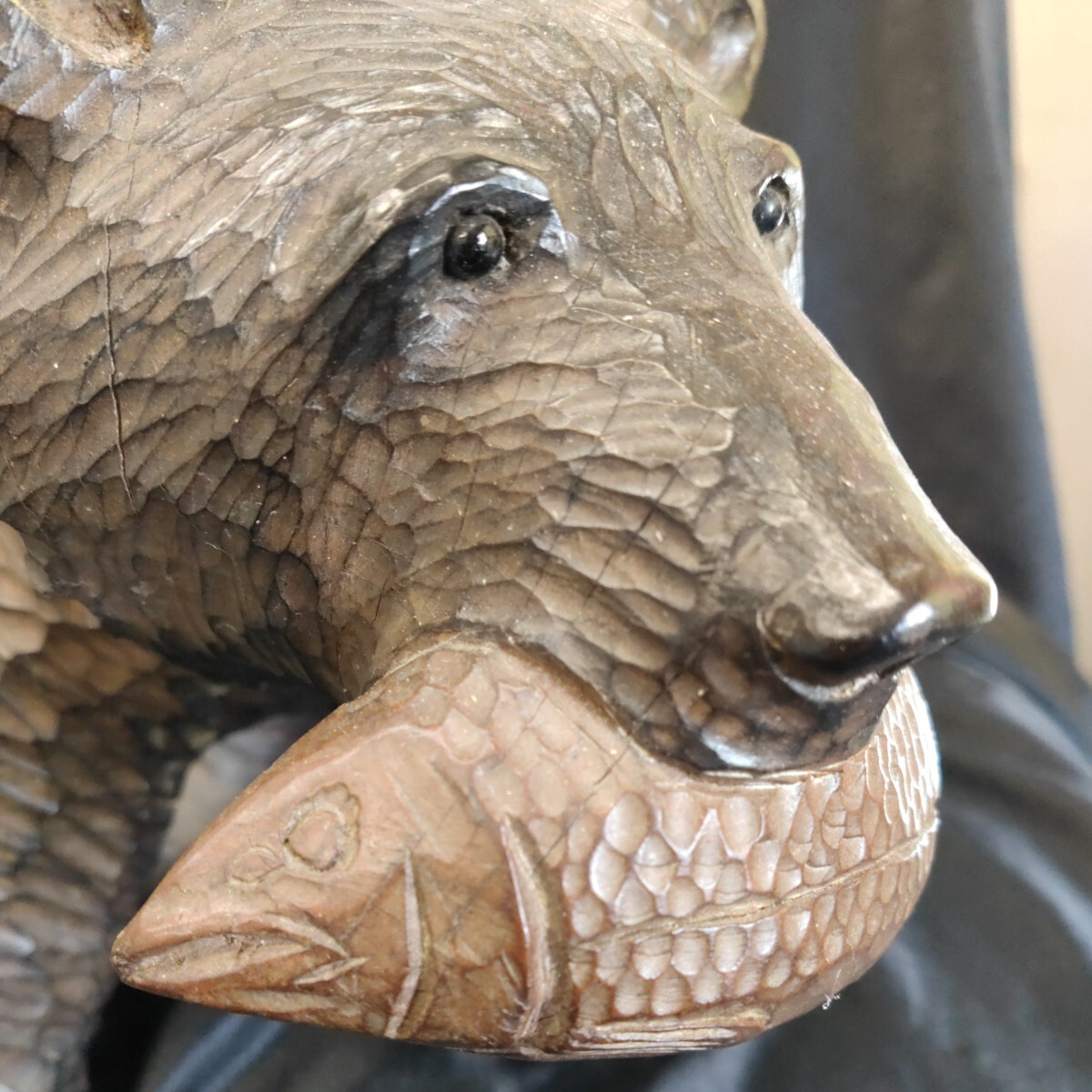 熊 彫刻 木彫り 置物 民芸品 北海道 インテリア オブジェの画像6