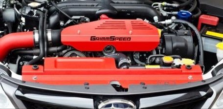 GRIMMSPEED スバル GDB GDA GVB GRB GRF GVF VAB インプレッサ WRX STI プーリーカバー EJエンジン用 赤 099017_画像2