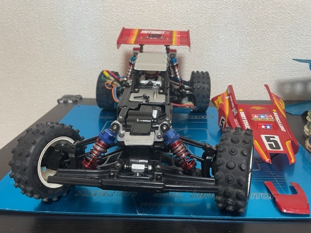 【送料無料 フルベア ステア改造】タミヤ ラジコン ホットショット ホットショット 2 Ⅱ ボディ 4WD バギー TAMIYA RC HOT SHOT ジャンク_画像5