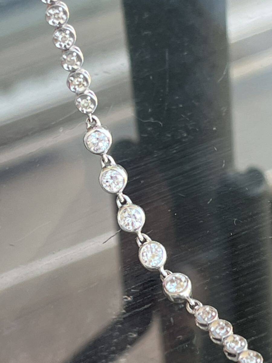 プラチナ850 ダイヤモンド 無色透明0.56ct テニスブレスレット 美品！！の画像2