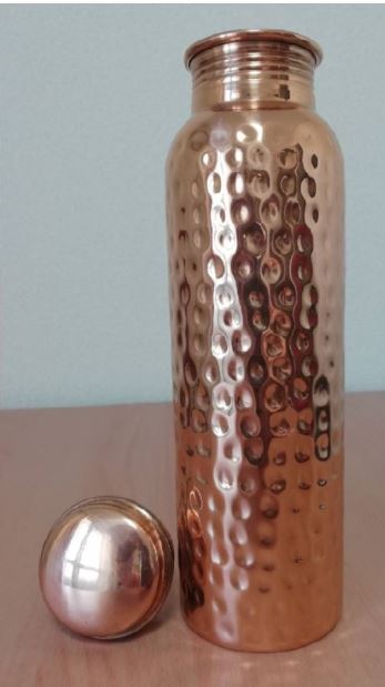 純銅ウォーターボトル *1.0 litr. * Copper Hammer water Bottle.*すぐに健康上の利点を得ます。* 日本にとって最高の品質*_画像2