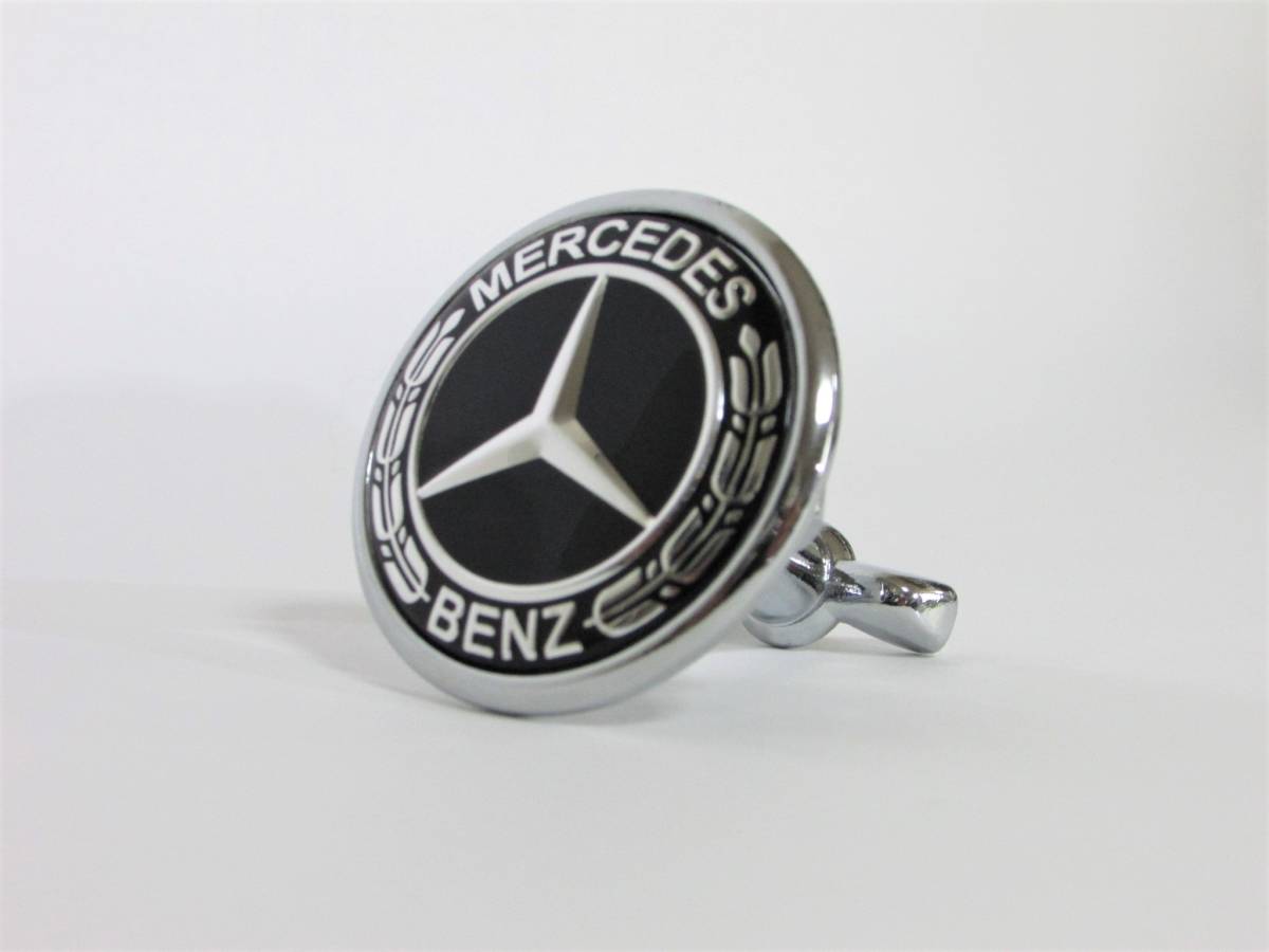 Mercedes Benz メルセデス ベンツ ブラック ボンネット バッチ エンブレム 45mmの画像2