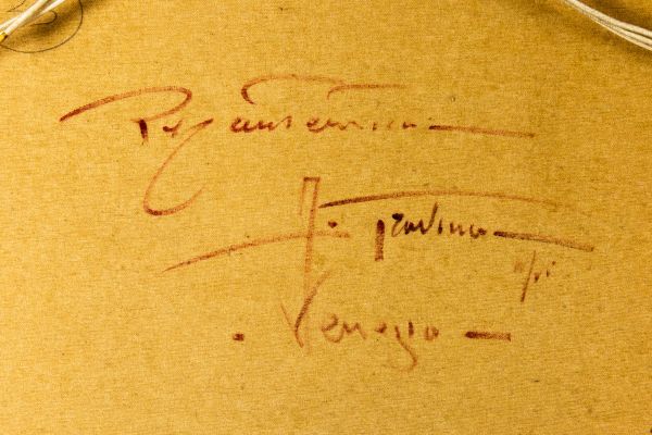 T01-1890 【真作保証】 絵画 作者名 Gravina Antonio サイズ 15号 技法 油彩 サイン ベネチア イタリア 証明証 ART IDENTITY CARD 肉筆_画像8