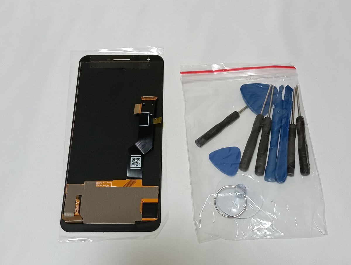 Google Pixel 3a XL G020C G020G G020F LCD 画面修理交換用 タッチパネル 液晶パネル 修理パーツ デジタイザ 修理工具セット付き(黒)A50の画像5