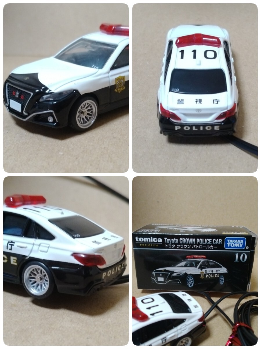  dummy scanner Crown 220 series non-genuine wheel Tomica TOYOTA LED 12V 4 light blinking patrol car minicar Metropolitan Police Department Kanto Tokyo new work 