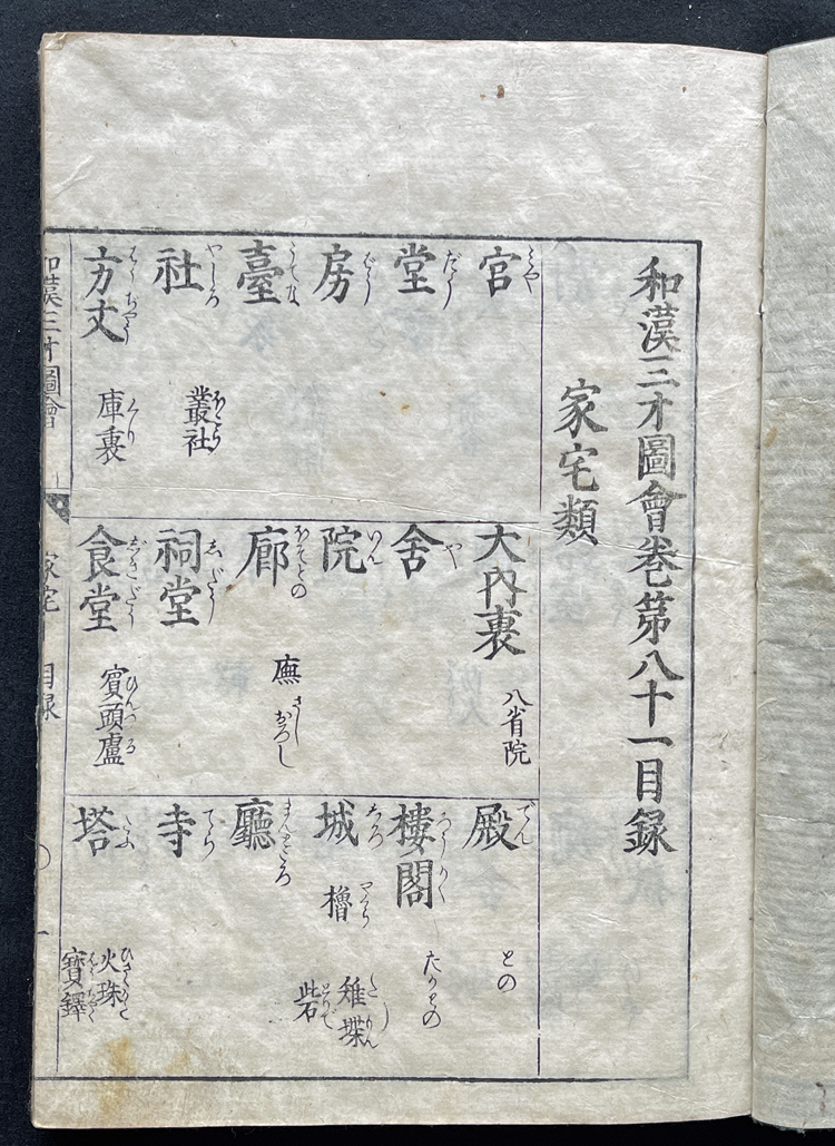 ◆和本 江戸期古文書 「倭漠三才圖會・和漠三才圖會」 第八十一巻 家宅類 検索:江戸 古書 古本 漢本 紐綴 木版刷の画像3