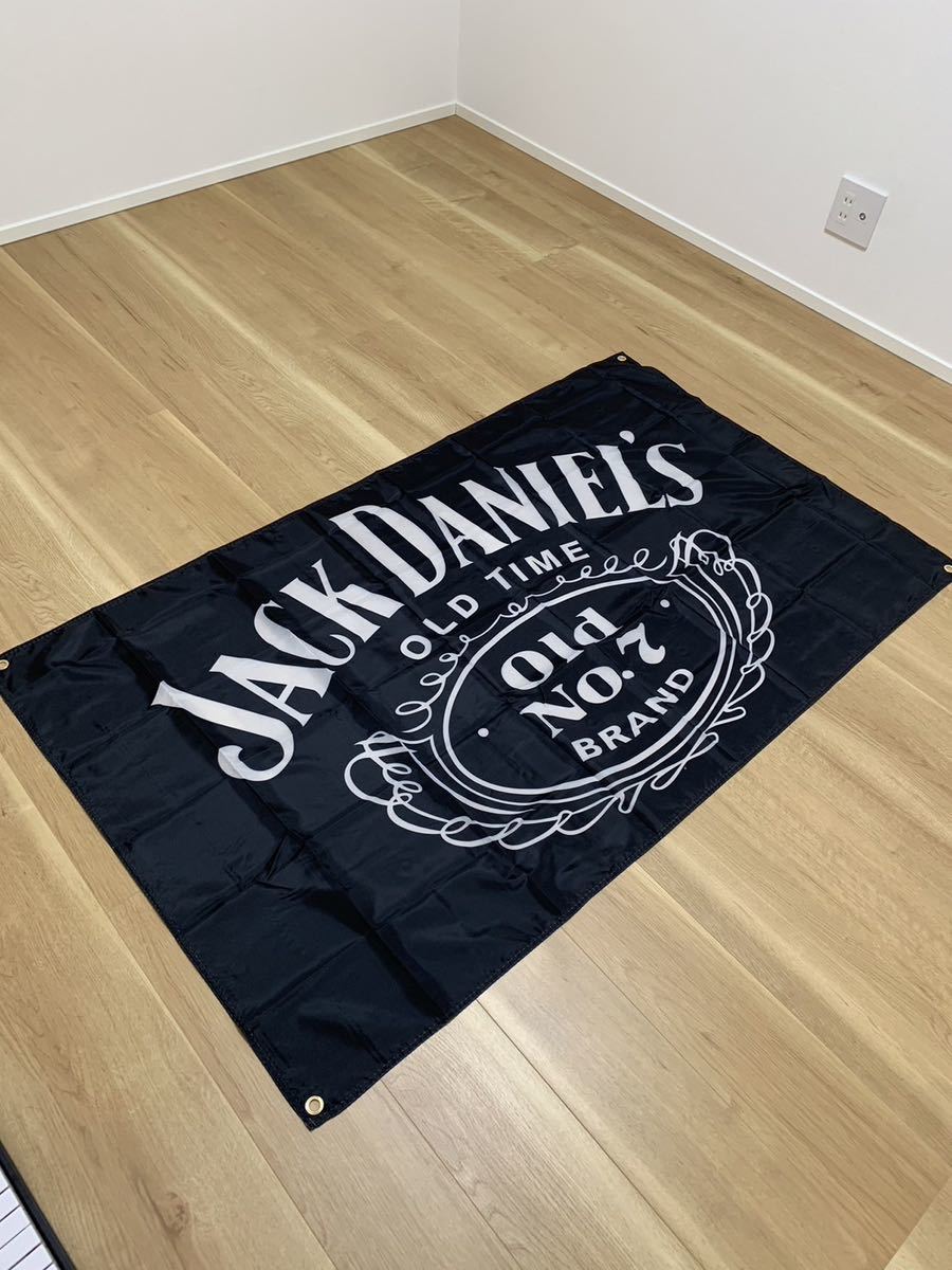 ジャックダニエル 特大フラッグ バナー 約150×90cm タペストリー 旗 ガレージ装飾 ロゴ 雑貨 USAバナー Jack Daniel's Bar壁面装飾_画像2