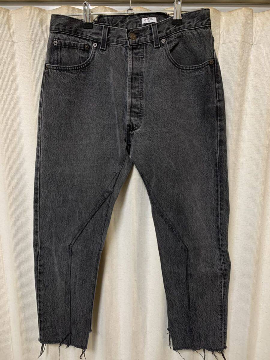 OLD PARK LEVI'S 501再構築 ブラックデニムパンツ ヴィンテージ 501 リメイク カットオフ カスタム 90s サイズS