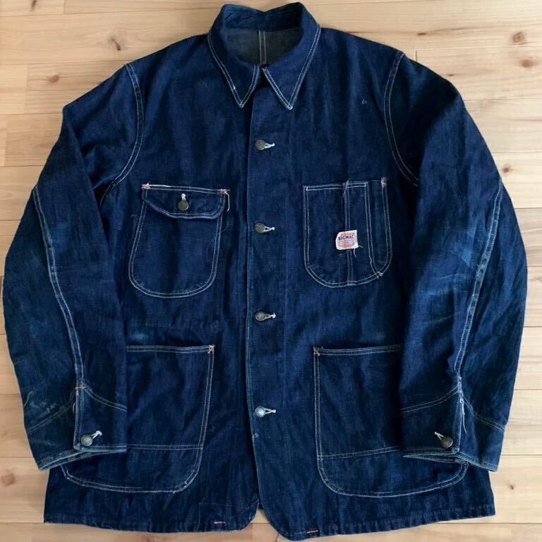 【まっ紺】 40s bigmac ビッグマック カバーオール デニム coverall ビンテージ ヴィンテージ denim 大戦 チンチェン_画像1