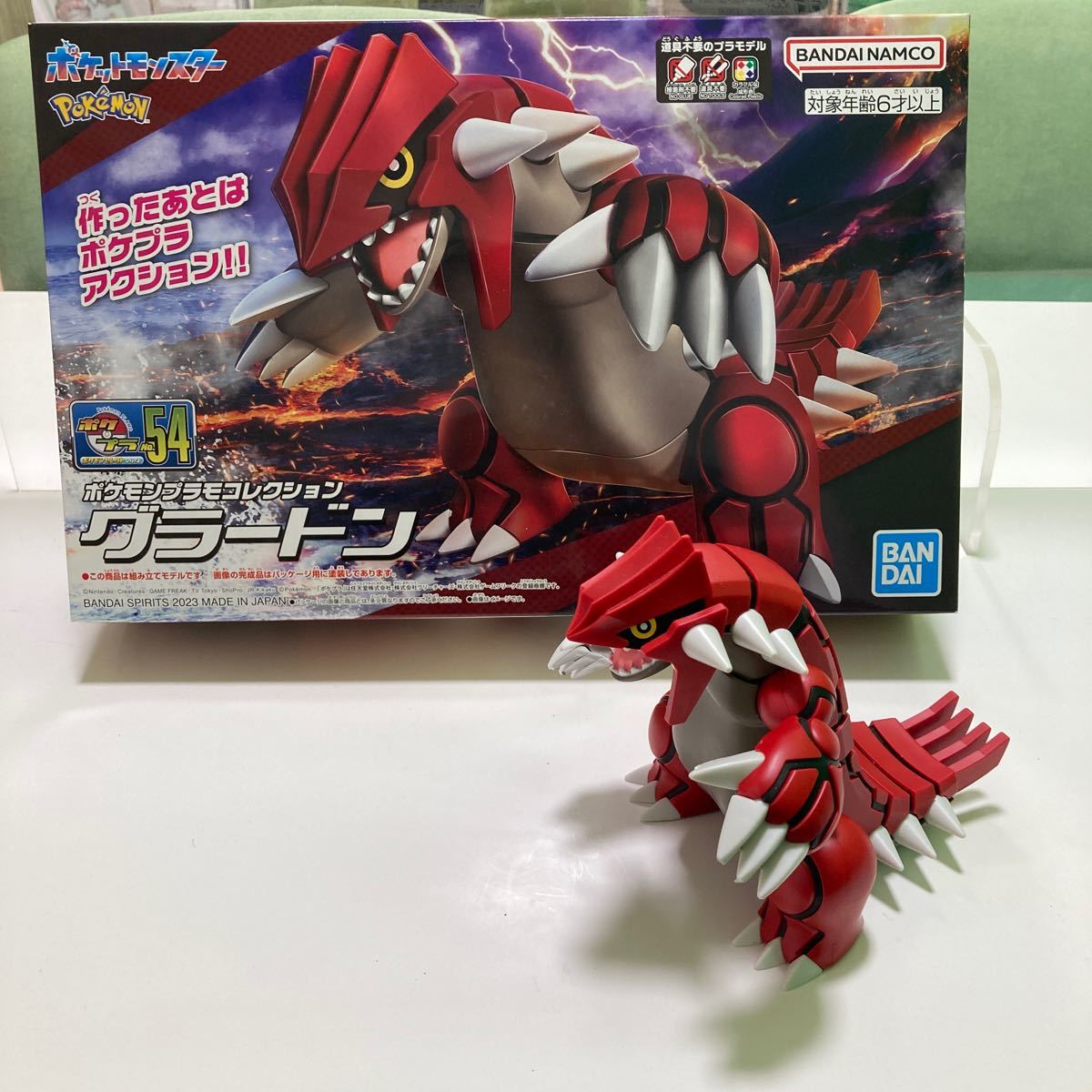 ◎12274 BANDAI　ポケモンプラモコレクションNO.54　 グラードン 完成品_画像1