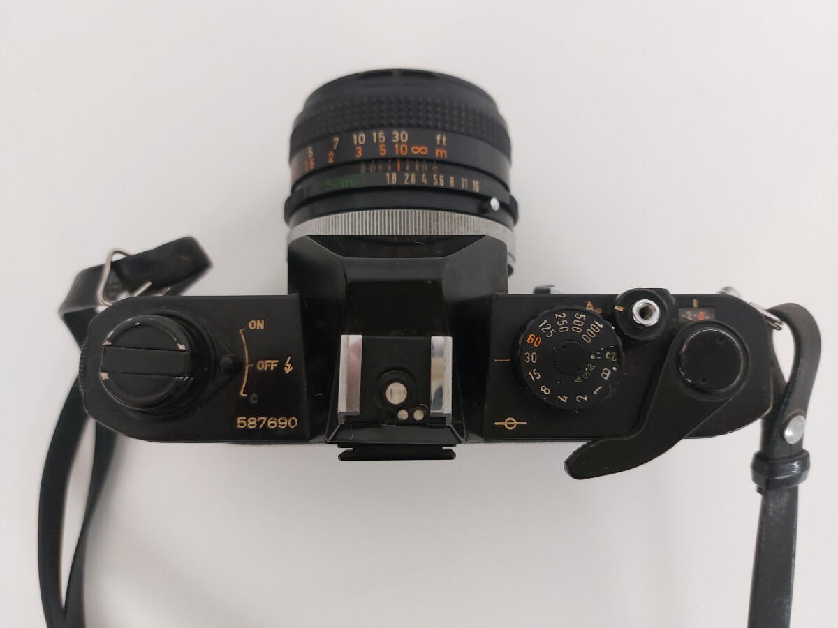12785 Canon キャノン FTb フィルムカメラ ブラックボディー CANON LENS キャノンレンズ FD 50mm 1:1.8 現状品の画像3