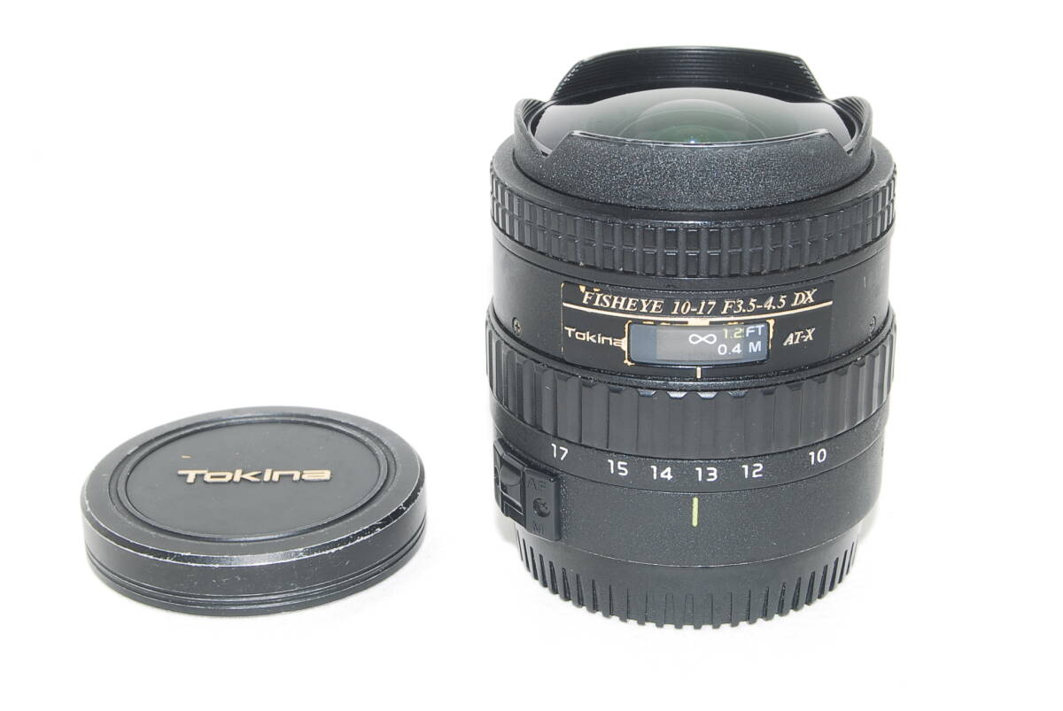 ★実用良品★Tokinaトキナー AT-X 107DX FISHEYE 10-17mm F3.5-4.5 Canon キャノン♪_画像1