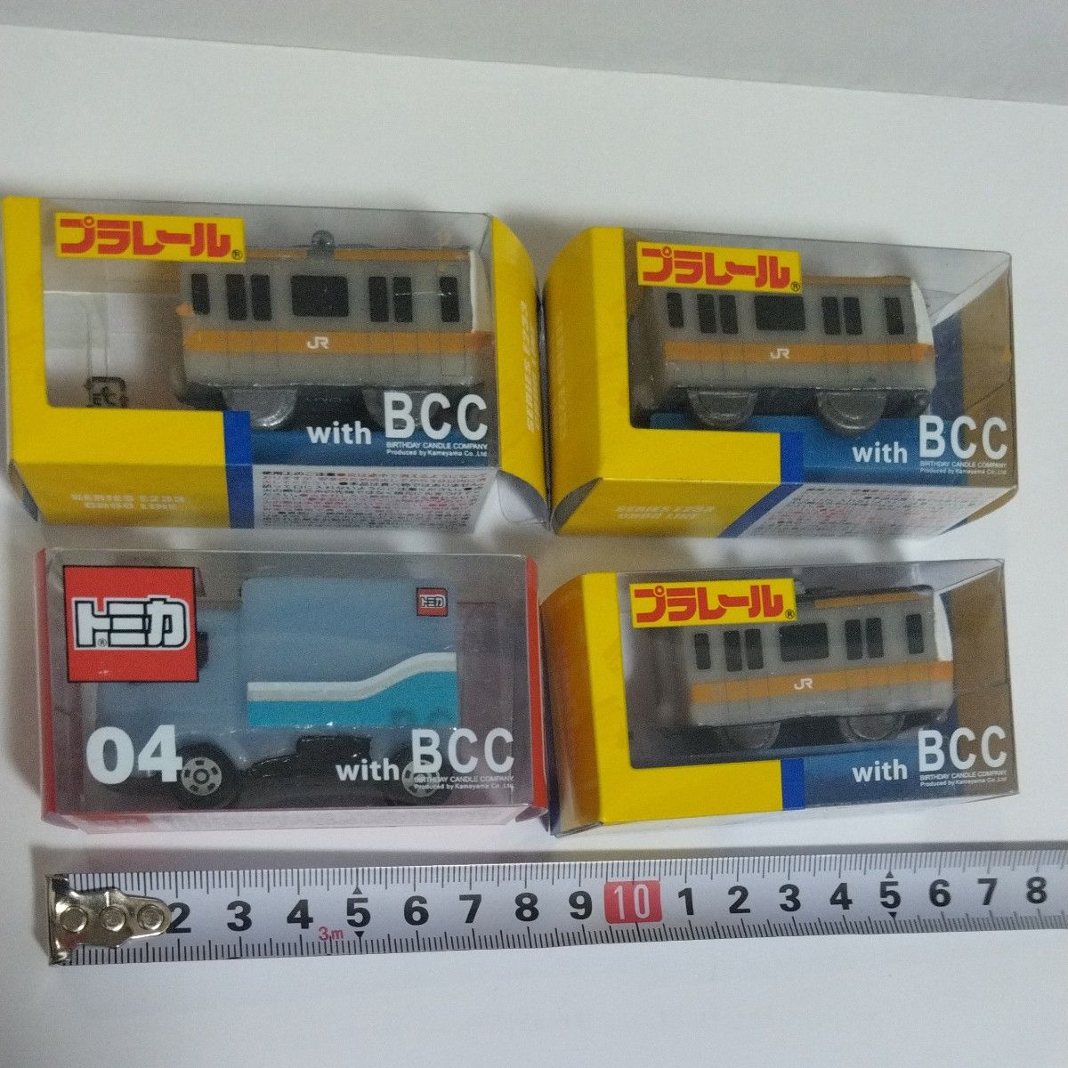 中古　電車プラレール キャンドル 4個セット ろうそく E 233系 中央線 トラック　トミカ ミニカー TOMICA