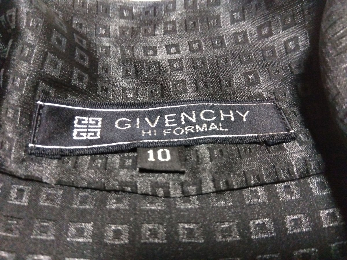 美品 ★GIVENCHY ジバンシィ HI FORMAL★ 長袖 ブラウス シャツ ボウタイ ネックスカーフ トップス サイズ10 ブラック 01824_画像3