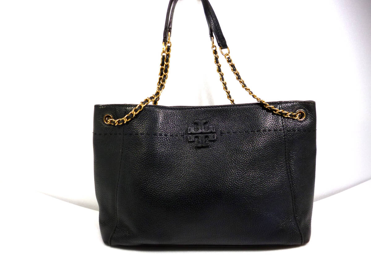 美品★Tory Burch/トリーバーチ★黒★チェーン★ショルダーバッグ・ハンドバッグ★ゴールド金具_画像1