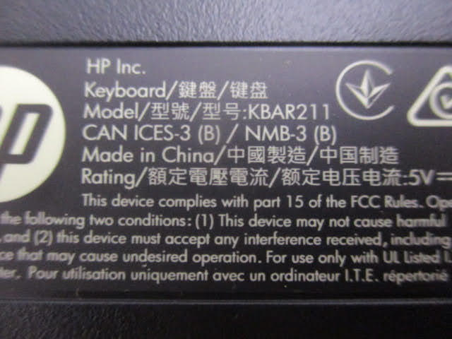 ◆HP キーボード◆未使用品 KBAR211 約13.5×43.5㎝ hp USB タイプ 入力装置 コンピュータ 周辺機器♪H-C-20126カ_画像8