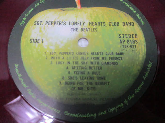 ◆SGT.PEPPER'S LONELY HEARTS CCLUB BAND ビートルズ レコード◆The Beatles 赤盤 AP-8163♪事R-170306カナ_画像4