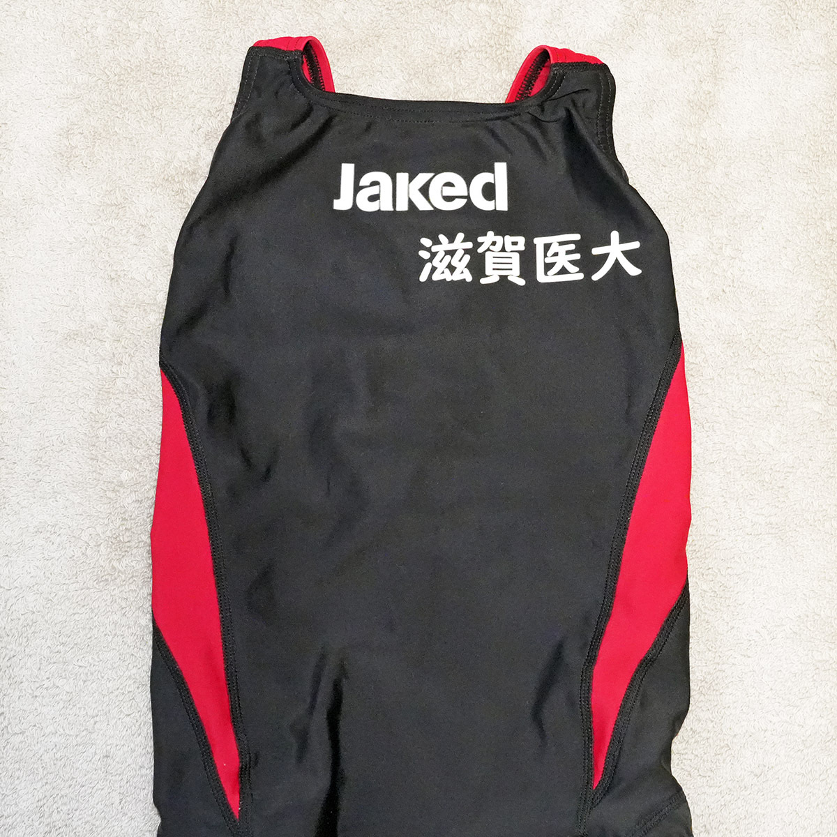 ジャケッド Jaked レディース競泳水着 Lサイズ 滋賀医大 ブラック×レッド ハイレグ ハイカット_画像3