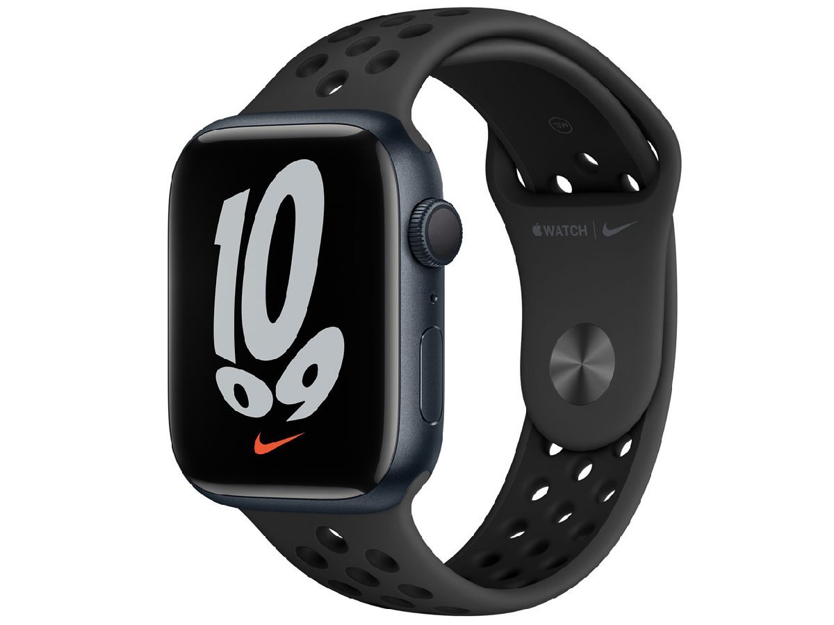 Apple Watch Nike Series7 GPSモデル 45mm MKNC3J/A アンスラサイト/ブラックNikeスポーツバンド