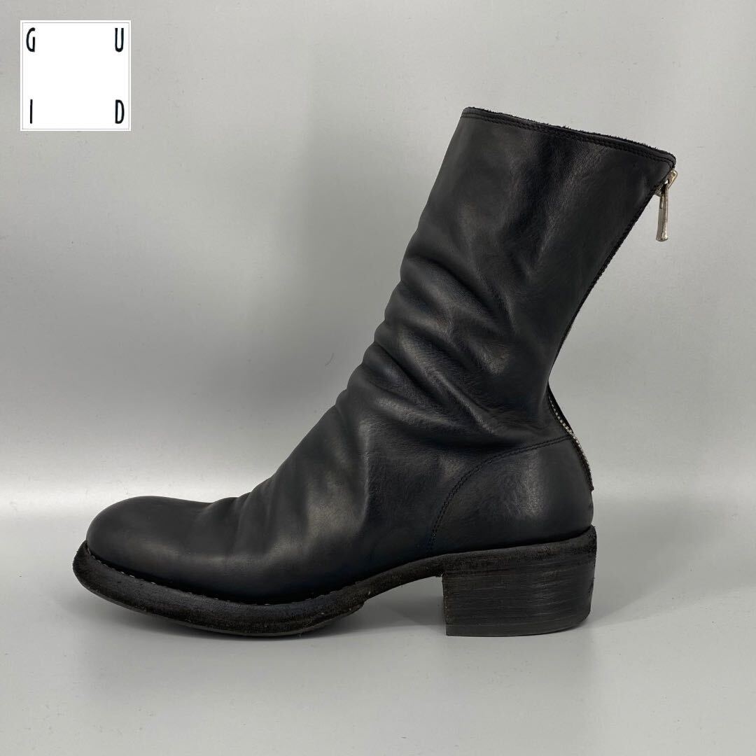 GUIDI グイディ BACK ZIP MID BOOTS バッグジップブーツ 42 788Z BLACK_画像1