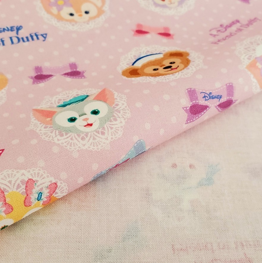 ＊143×50cm  コットンタイプ＊ラベンダーパープル ドット リボン＊子供用 ハンドメイド ダッフィー 布 はぎれ 生地 Y-4の画像2