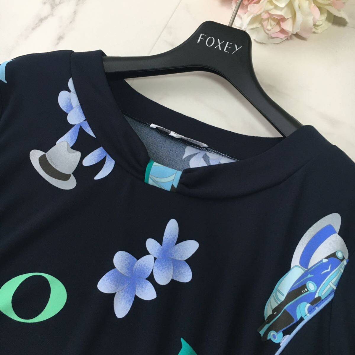 美品 LEONARD レオナール ストレッチ 洗える 花柄 チュニック 44 美品 LEONARD レオナール ストレッチ 洗える 花柄 チュニック 44