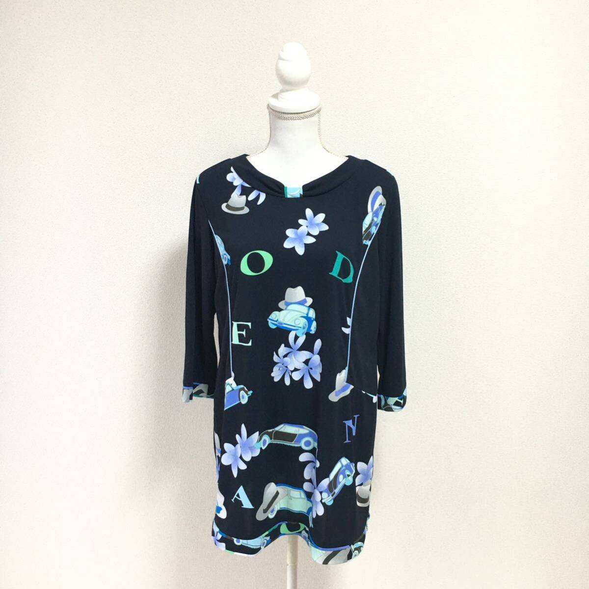美品 LEONARD レオナール ストレッチ 洗える 花柄 チュニック 44 美品 LEONARD レオナール ストレッチ 洗える 花柄 チュニック 44