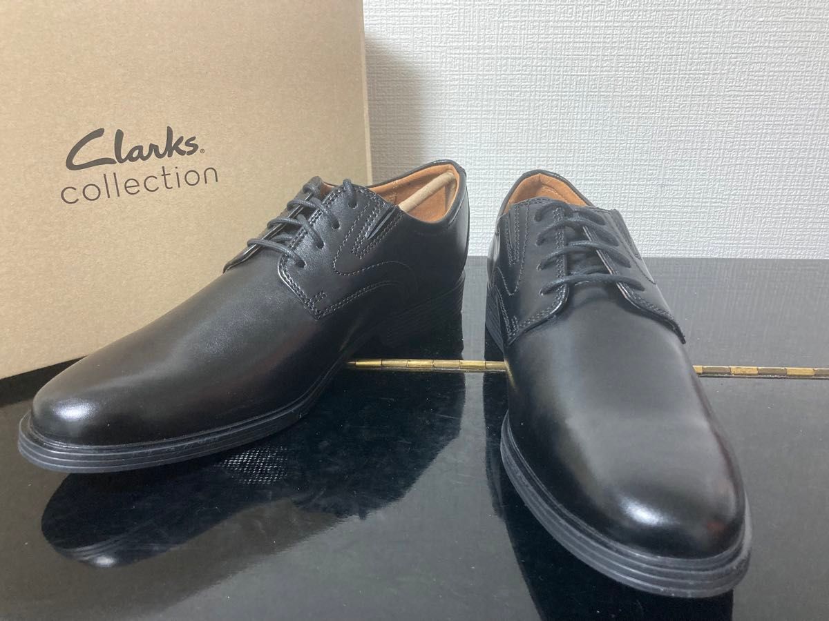 新品Clarks(クラークス) ウィドンプレインレースビジネスシューズブラック黒25cm本革本皮革靴皮靴ビジカジフォーマル