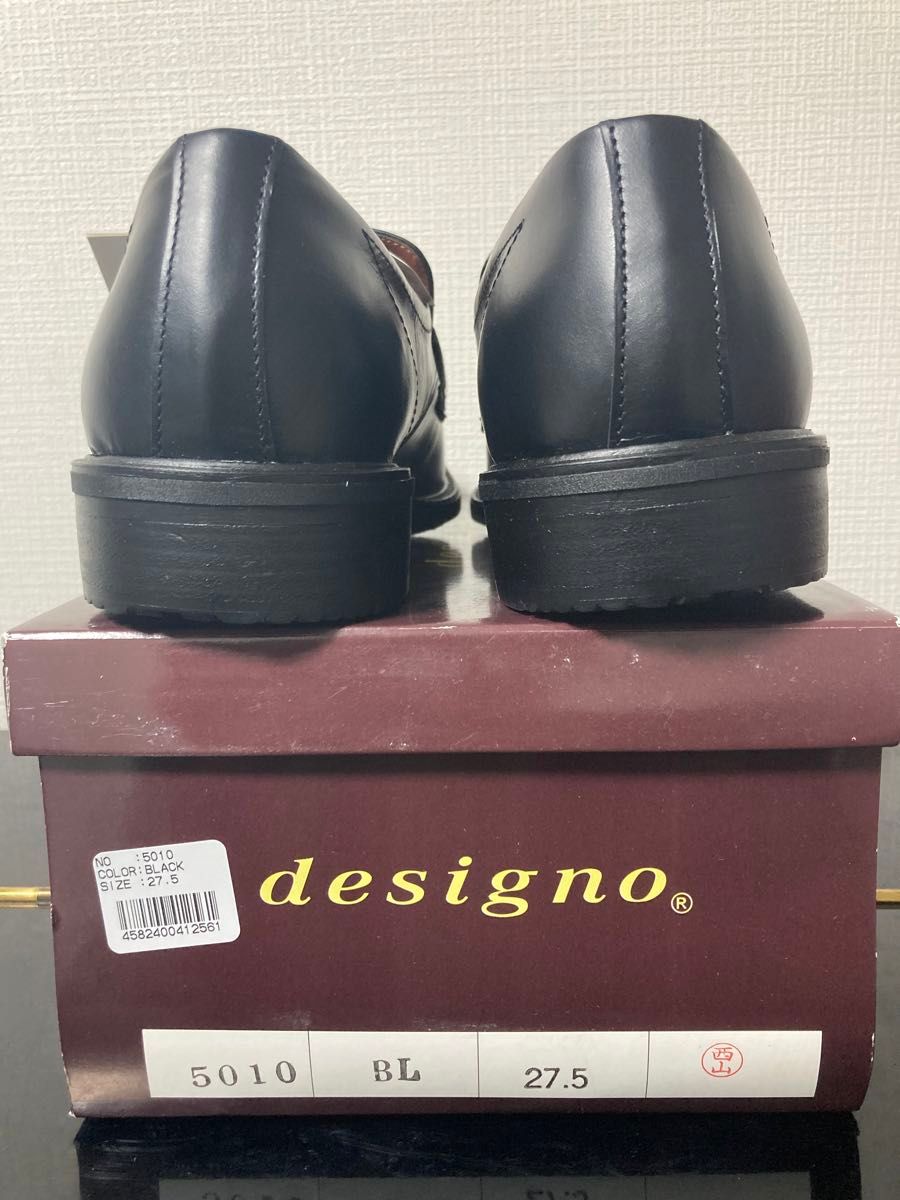 新品designo デジーノ カネカKANEKA 日本製 牛革 ビジネスシューズ 27.5cm本革本皮靴革靴ブラックレザービジカジ