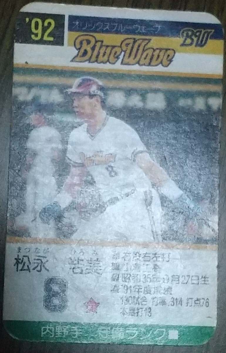 タカラプロ野球カードゲーム９２オリックスブルーウェーブ 松永浩美_画像3