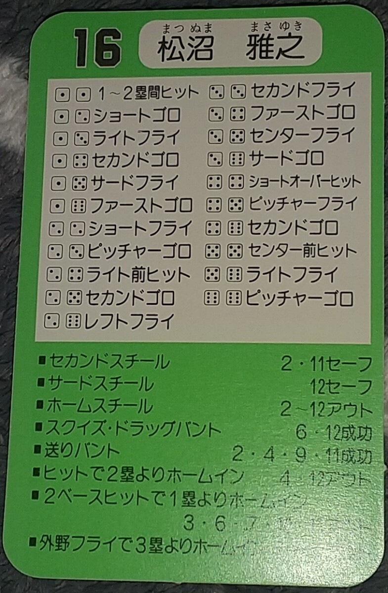 タカラプロ野球カードゲーム昭和６２年度西武ライオンズ 松沼雅之_画像2