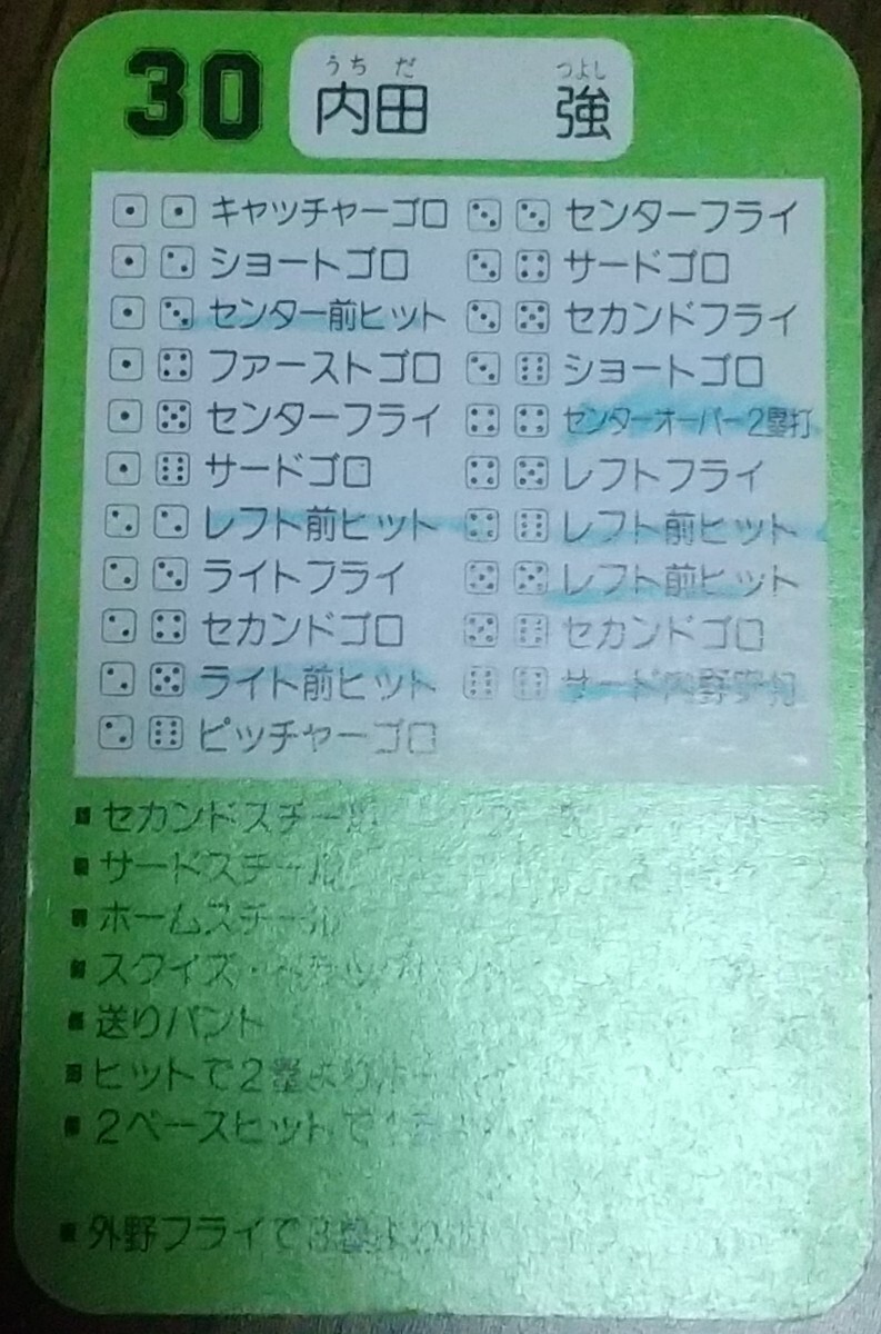 タカラプロ野球カードゲーム９１福岡ダイエーホークス 内田強の画像4