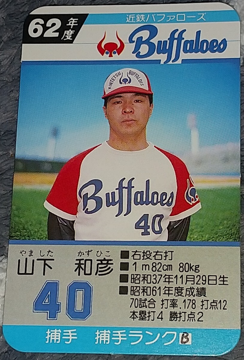 タカラプロ野球カードゲーム昭和６２年度近鉄バッファローズ 山下和彦_画像1