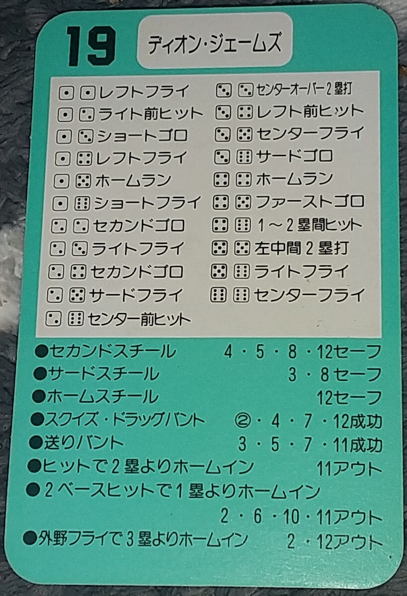 タカラプロ野球カードゲーム９４中日ドラゴンズ ジェームズ_画像2