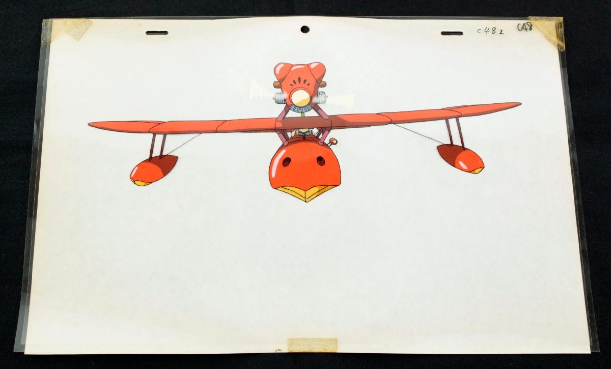 【中古品】紅の豚 サボイア 飛行機 セル画 ジブリ C48 宮崎駿 ①：の画像1