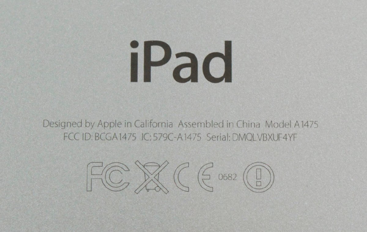 【中古・訳あり品】Apple iPad Air 9.7inch 32GB Wi-Fi+Cellularモデル 第1世代 スペースグレイ MD792J/A 【利用制限〇 au SIMロック有】：の画像3