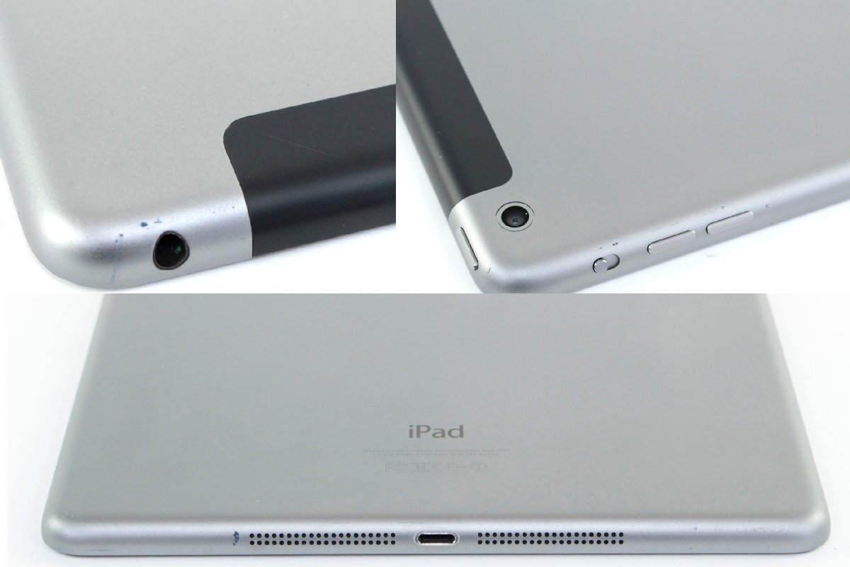 【中古・訳あり品】Apple iPad Air 9.7inch 32GB Wi-Fi+Cellularモデル 第1世代 スペースグレイ MD792J/A 【利用制限〇 au SIMロック有】：の画像4