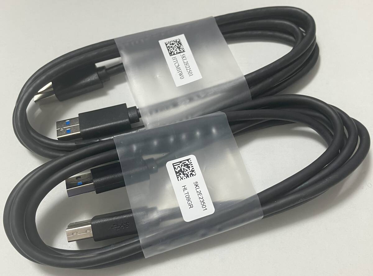 【未使用】 USB3.0 ケーブル Aタイプオス-Bタイプオス 長さ1.8m 180cm DELL製 2本セット_画像1