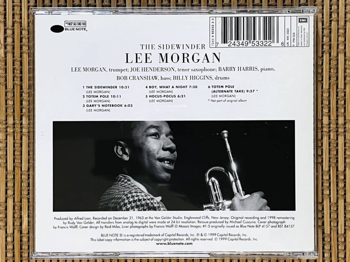 LEE MORGAN／THE SIDEWINDER／CAPITOL RECORDS (BLUE NOTE) 7243 4 95332 2 6／EU盤CD(英国盤)／リー・モーガン／中古盤_画像2