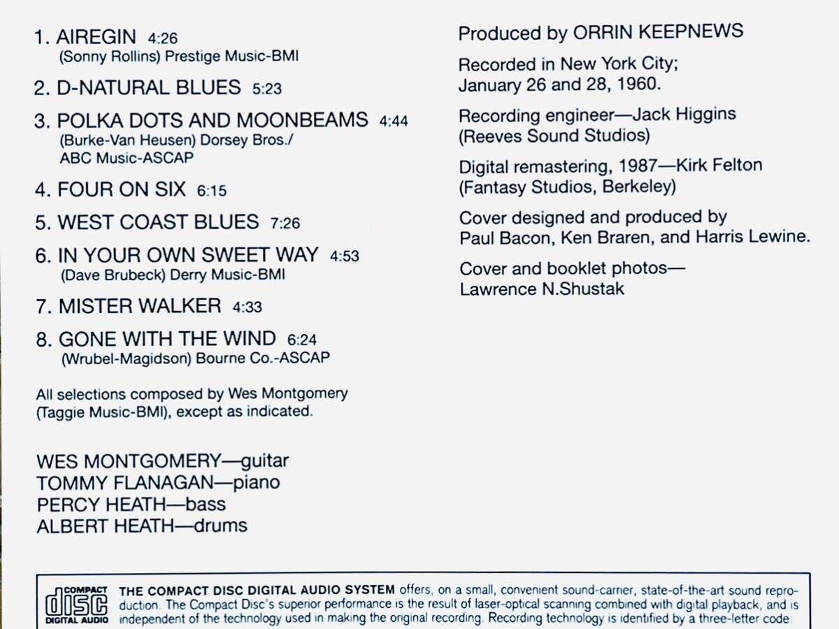 WES MONTGOMERY／THE INCREDIBLE JAZZ GUITAR／FANTASY (RIVERSIDE) OJCCD-036-2／米盤CD／ウェス・モンゴメリー／中古盤の画像4