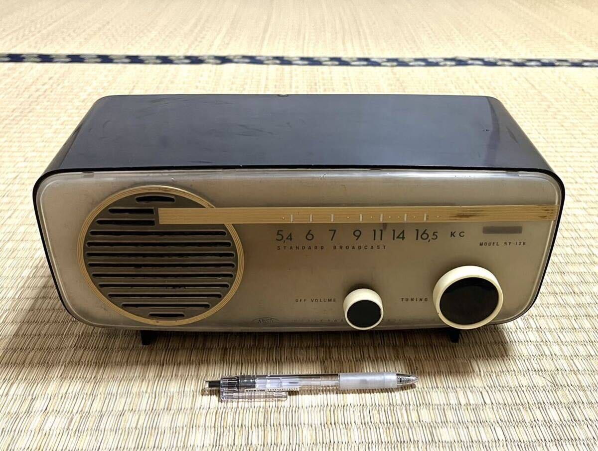 レア品【早川電機工業/シャープ　1957年 5球真空管ラジオ 5Y-128型】動作品 昭和レトロ アンティーク_画像2