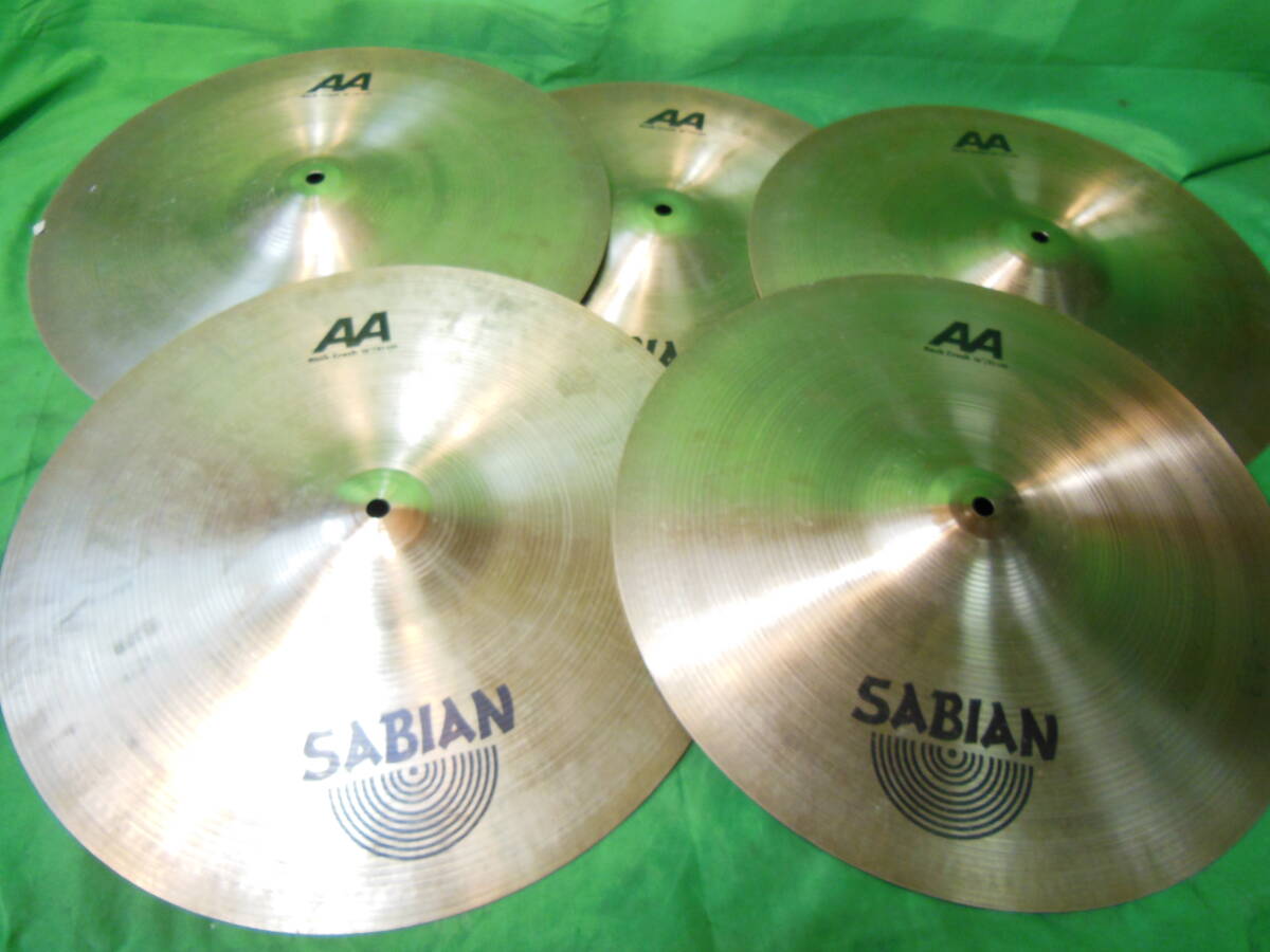 nt240315-024B8 SABIAN 割れシンバル5枚セット 16インチ 中古品 ジャンク品 ドラム 打楽器 音楽 バンド セイビアン オーケストラ_画像1