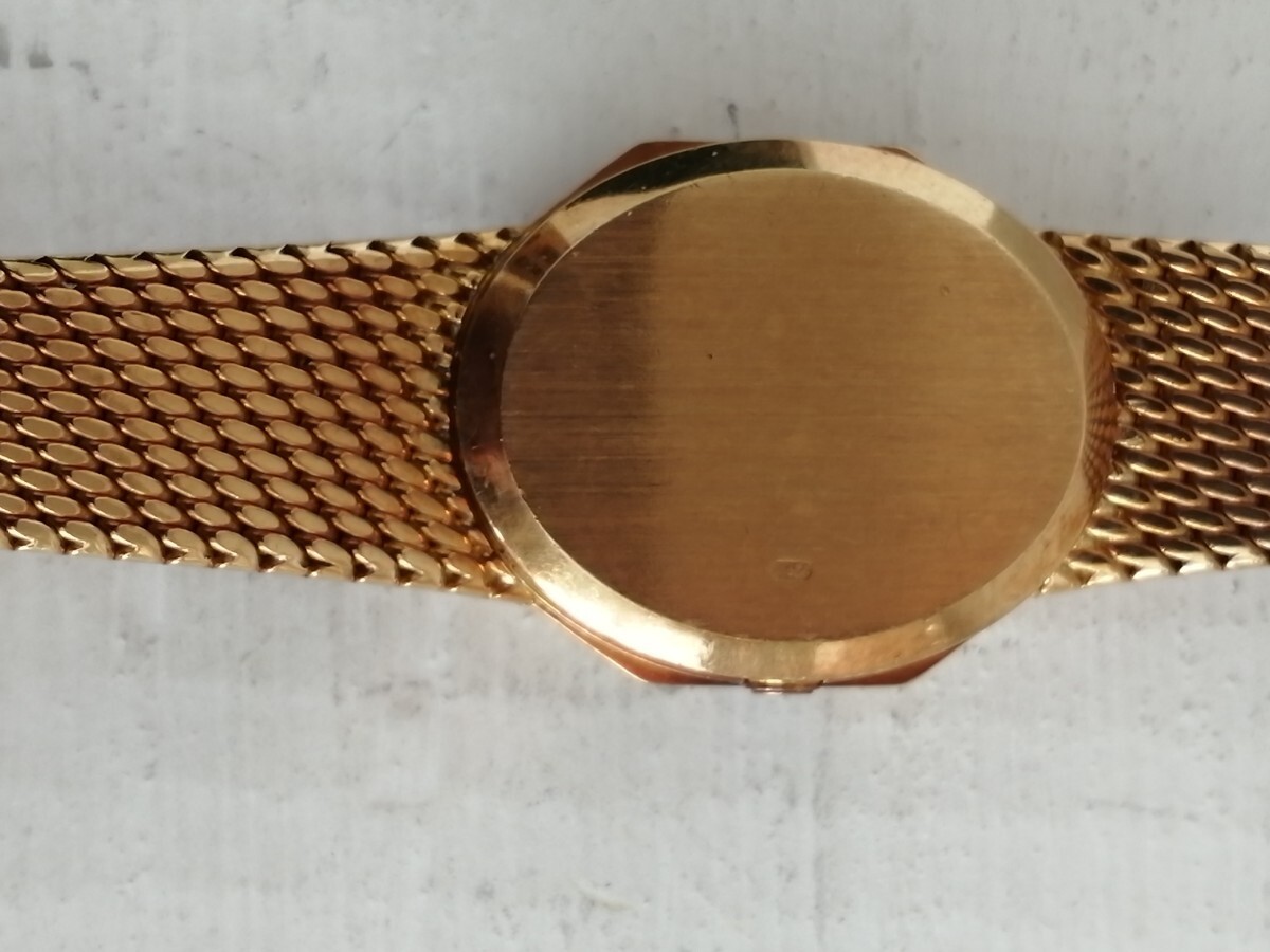 K18 750刻印 金無垢 ダイヤ34個 TISSOT GOLDレディース腕時計 総重量約30グラム クォーツの画像8