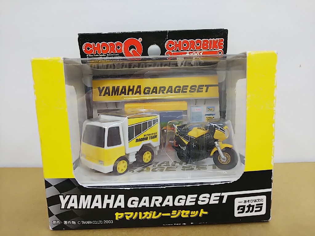 ■ タカラ チョロQ チョロバイ YAMAHA GARAGE SET ヤマハ ガレージセット トラック＆バイク ミニカーの画像1